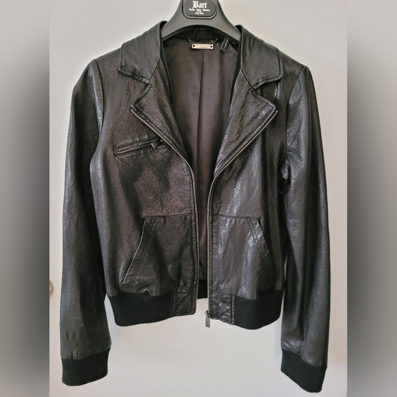 Line black lamb leather jacket. M. Pristine. - Picture 2 of 4